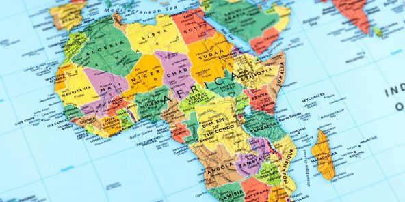 Detailed map of African continent