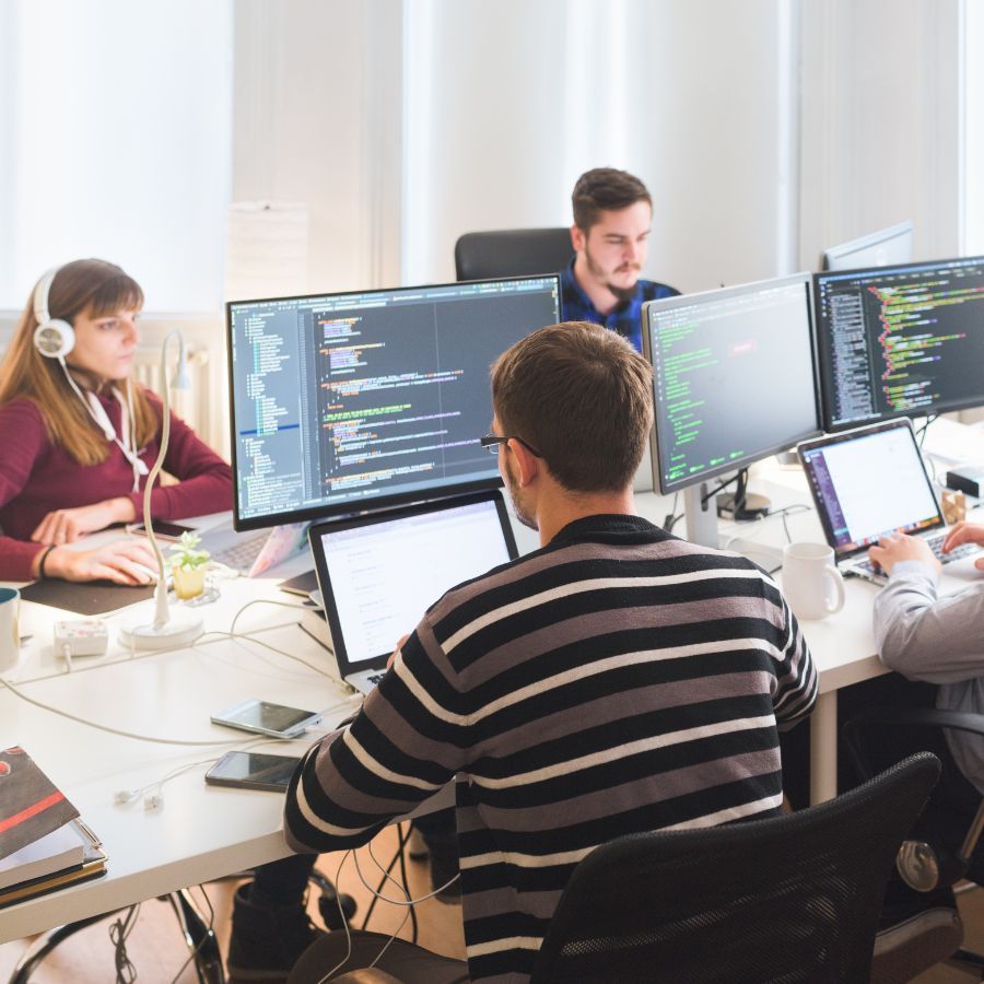 a team of in-office software developers