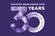 a purple roundel reading 'Trusted worldwide for 30 years'