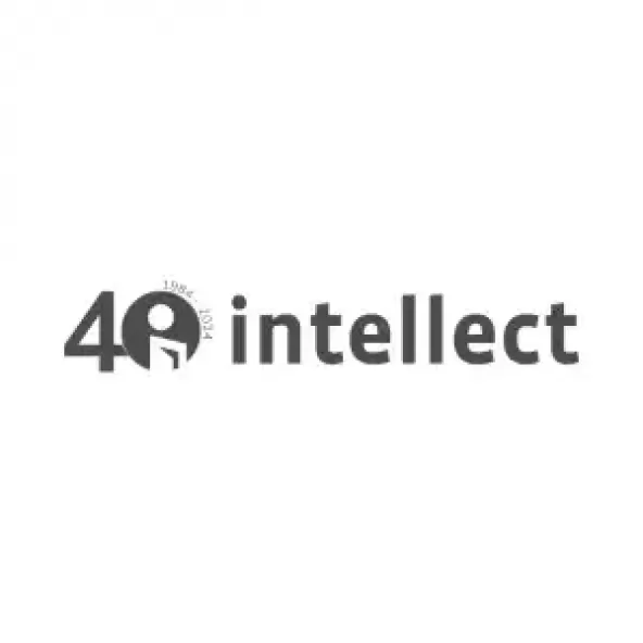 A grey logo reading '40 Intellect'