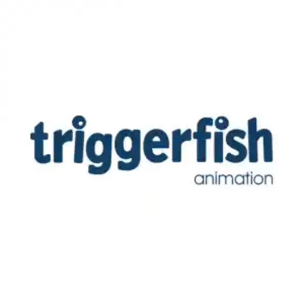 The words 'Triggerfish animation' in navy