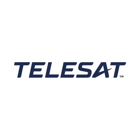 The word 'Telestat' is a futuristic italic font in navy blue