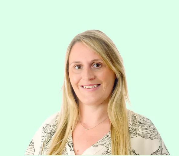 Rebecca Harper Headshot with Green Background