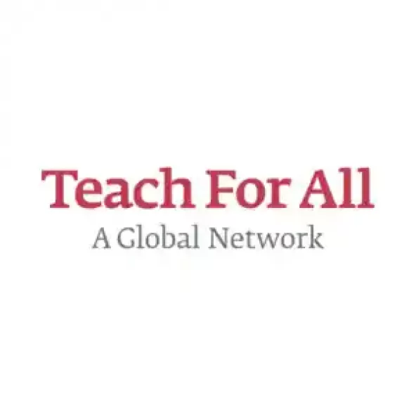The words 'Teach for All' in maroon